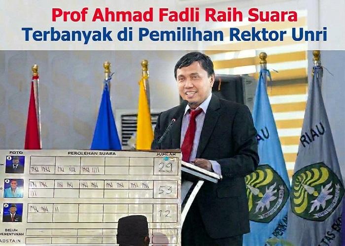 Pemilihan Rektor Unri Dilakukan Mendadak, Prof Ahmad Fadli Raih Suara Terbanyak